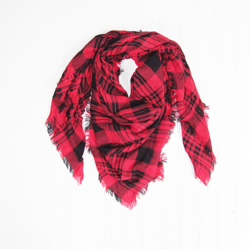red and black scarf