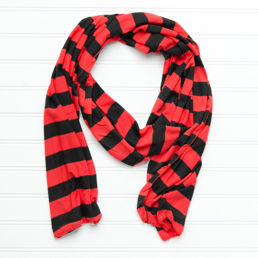 red and black scarf