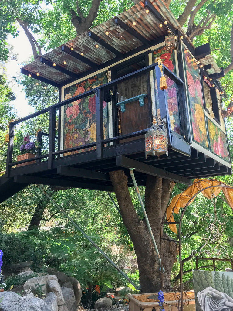 painted artwork treehouse in Altadena California Pasadena showcase house of design