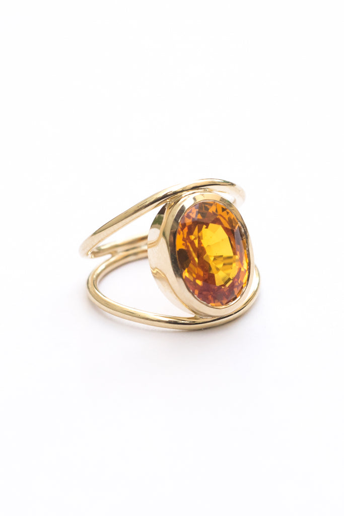 orange sapphire ring