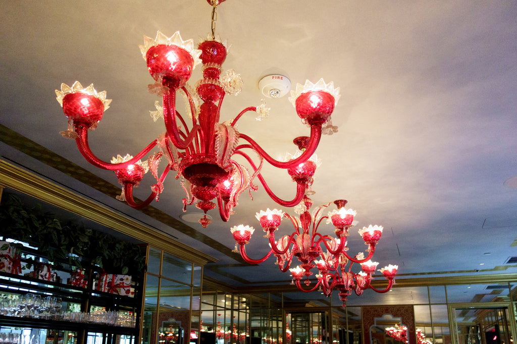 Nomad Hotel  LA Coffee Bar murano chandeliers