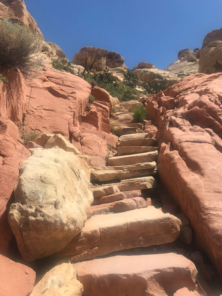 red rock nevada hike natural formation of sandstone stairs