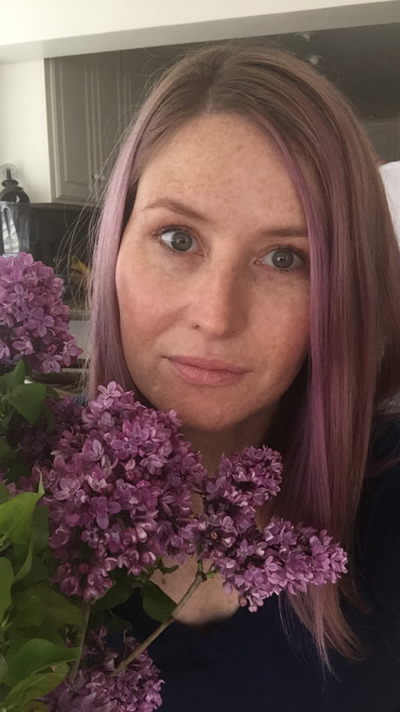 lavender hair and lilacs