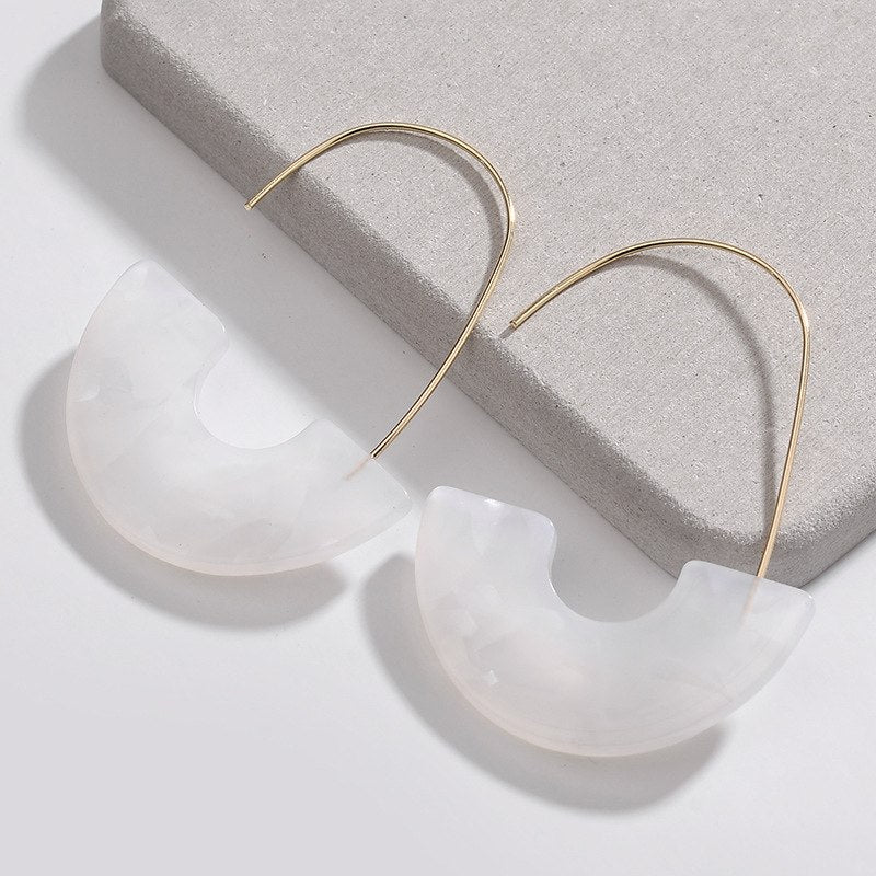 Janna Conner white acrylic adirah hoop earrings