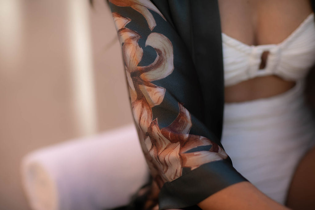 Washable Silk Kiku Kimono Robe