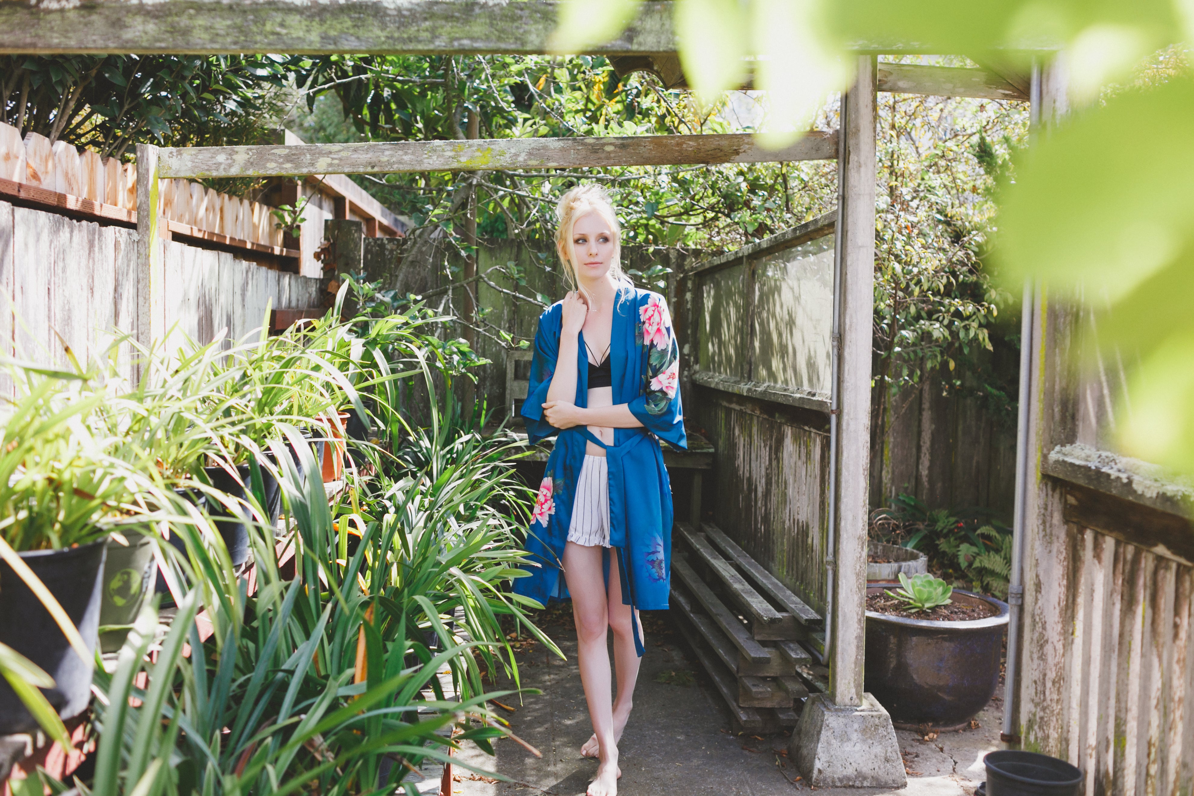 Peony & Bird Kimono Robe