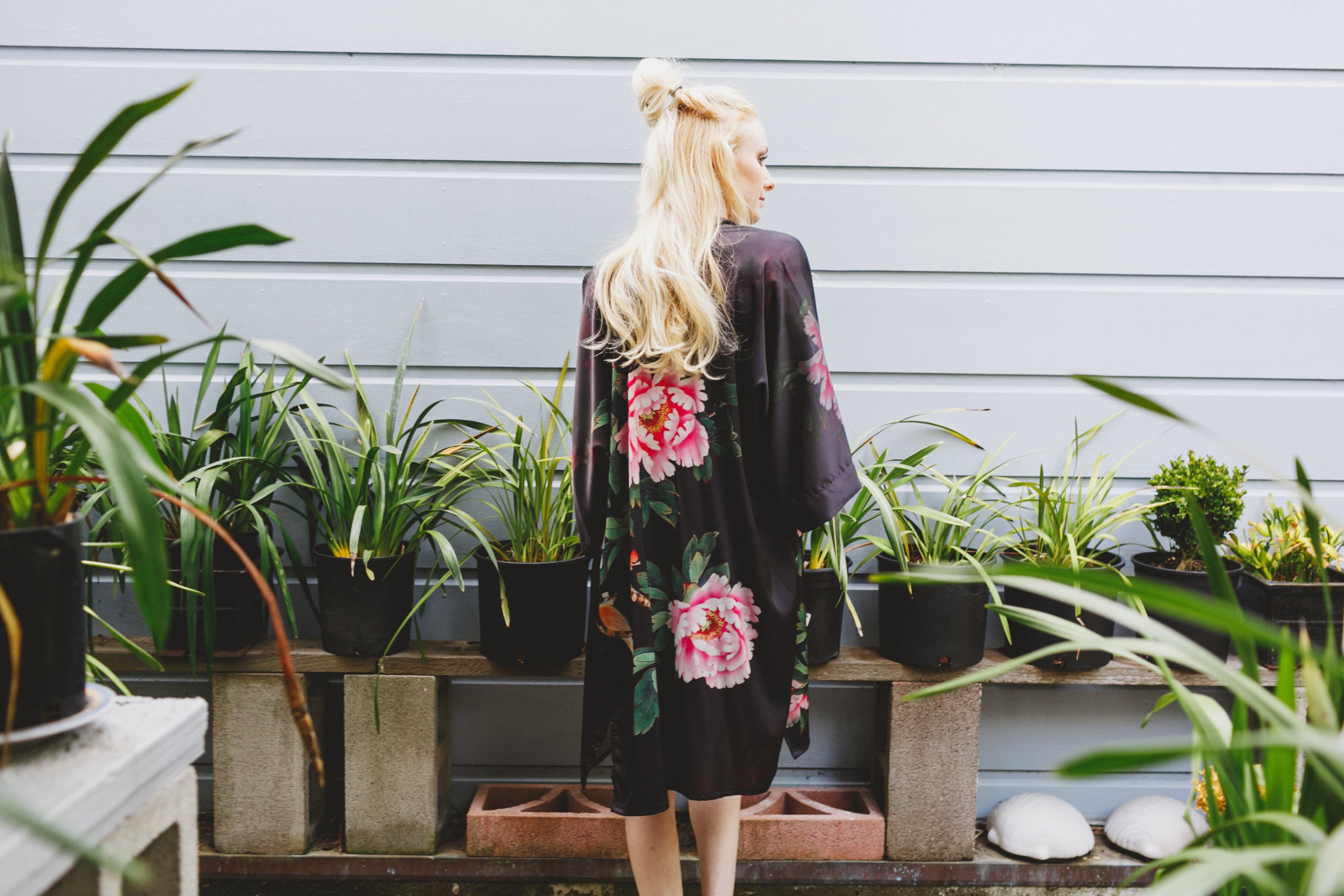 Peony & Bird Kimono Robe