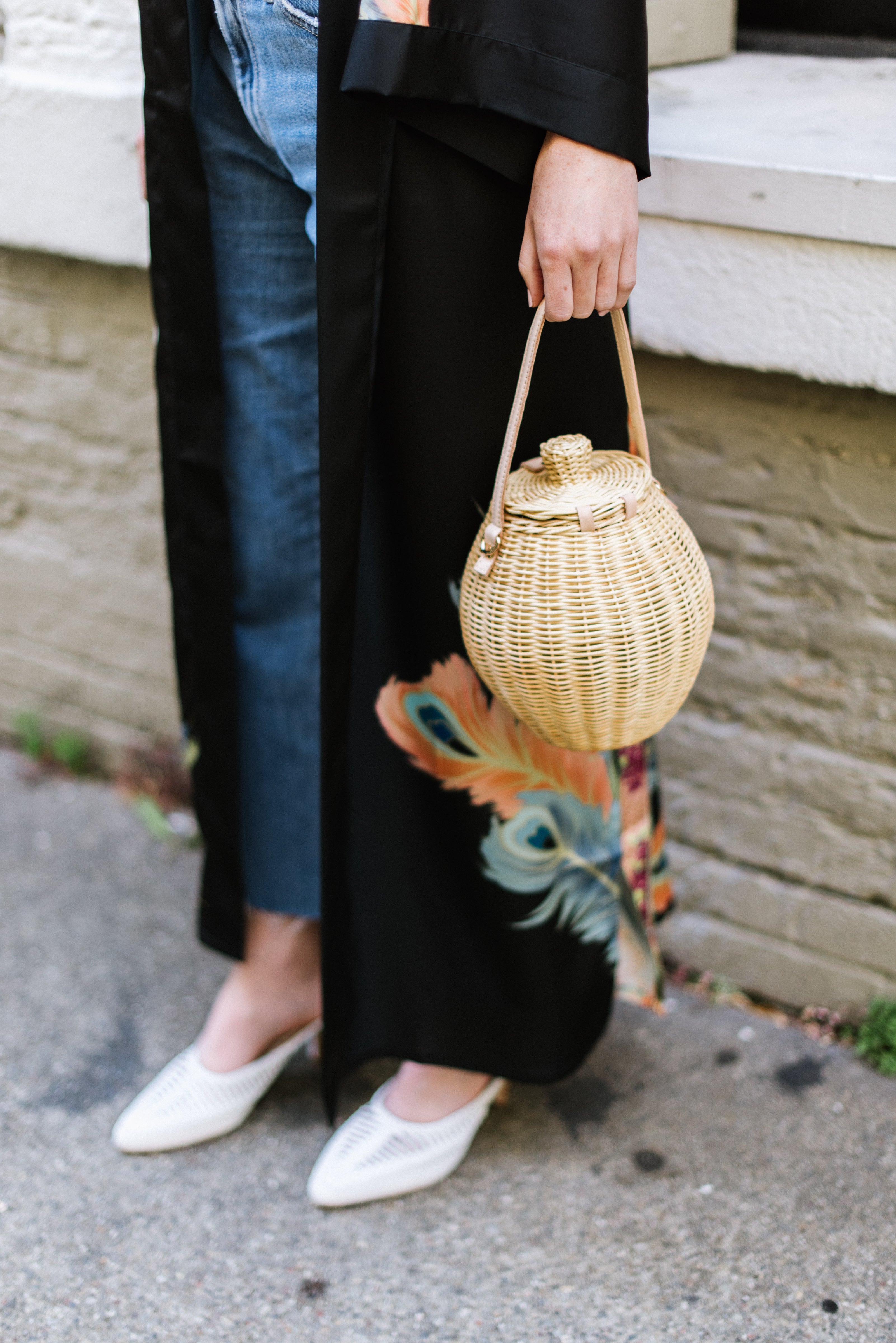 Peacock Feather Kimono Robe