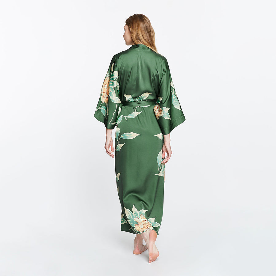 Floral Tie Waist Kimono Robe with Side Slit | KIM+ONO#N#– kimandono.com