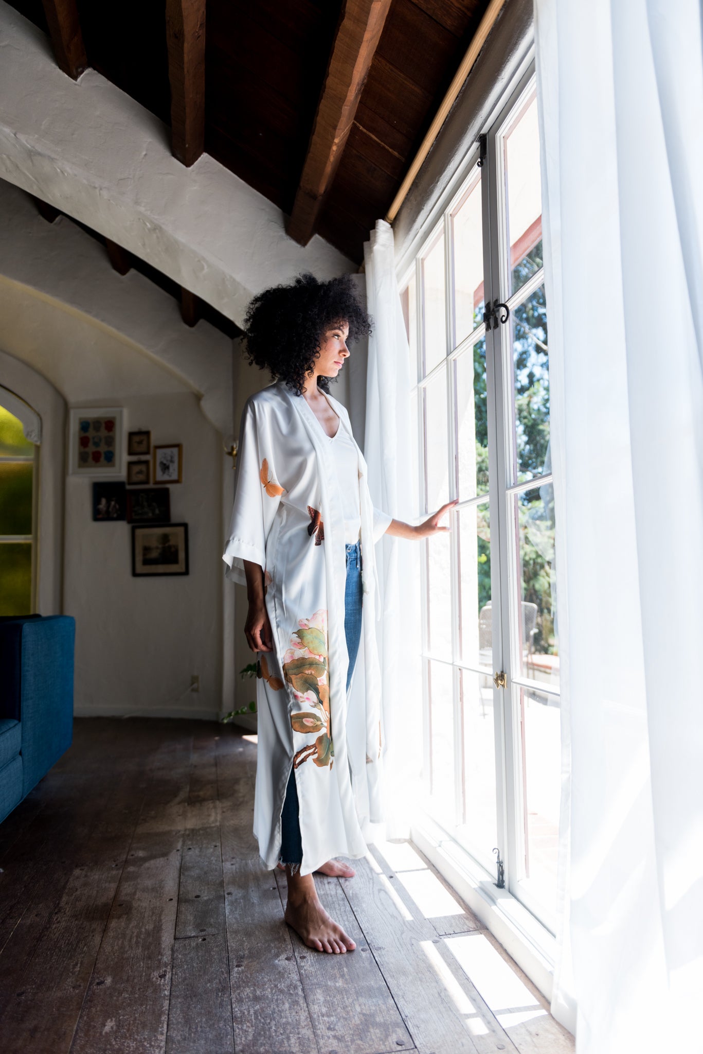 Peony & Butterfly Kimono Robe