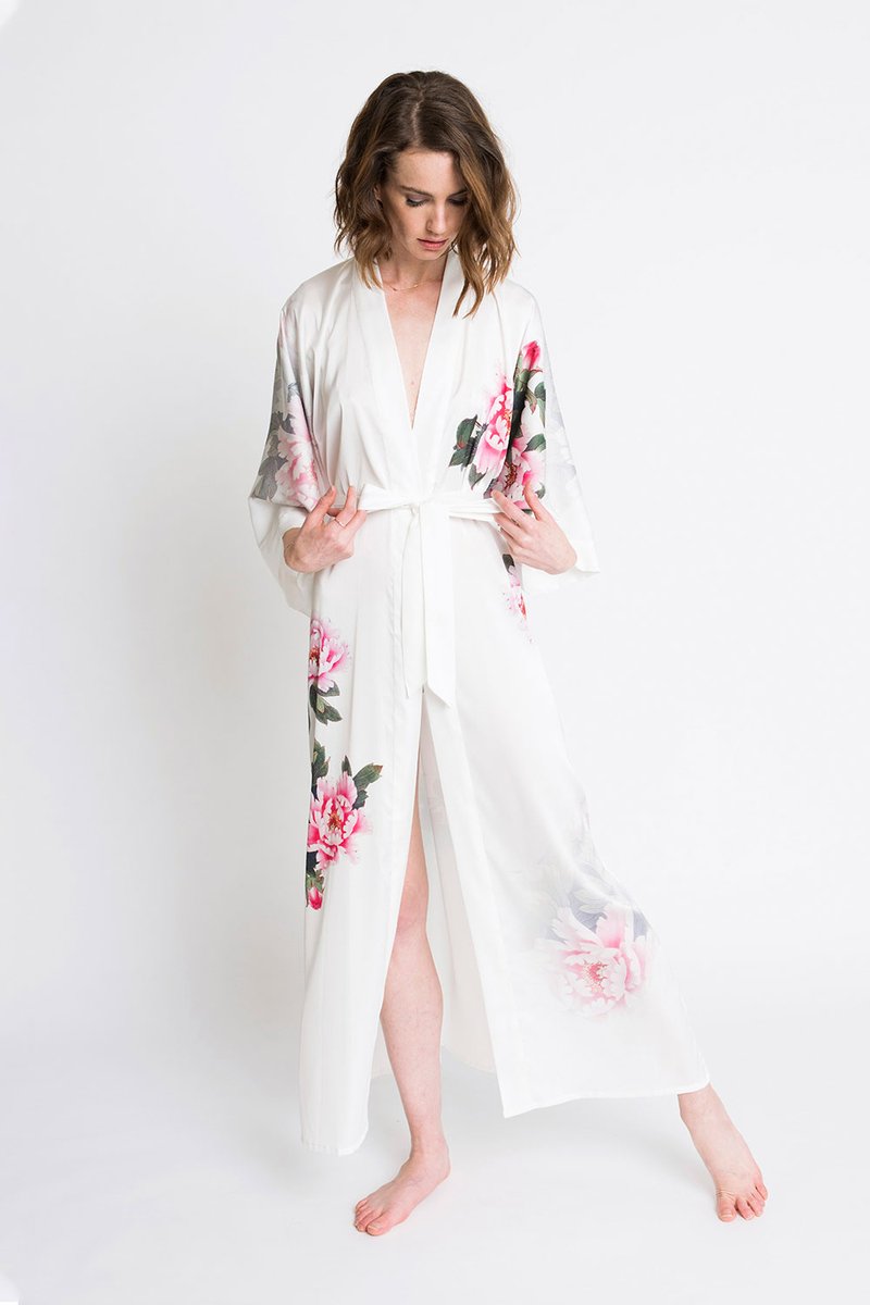 Peony & Bird Kimono Robe