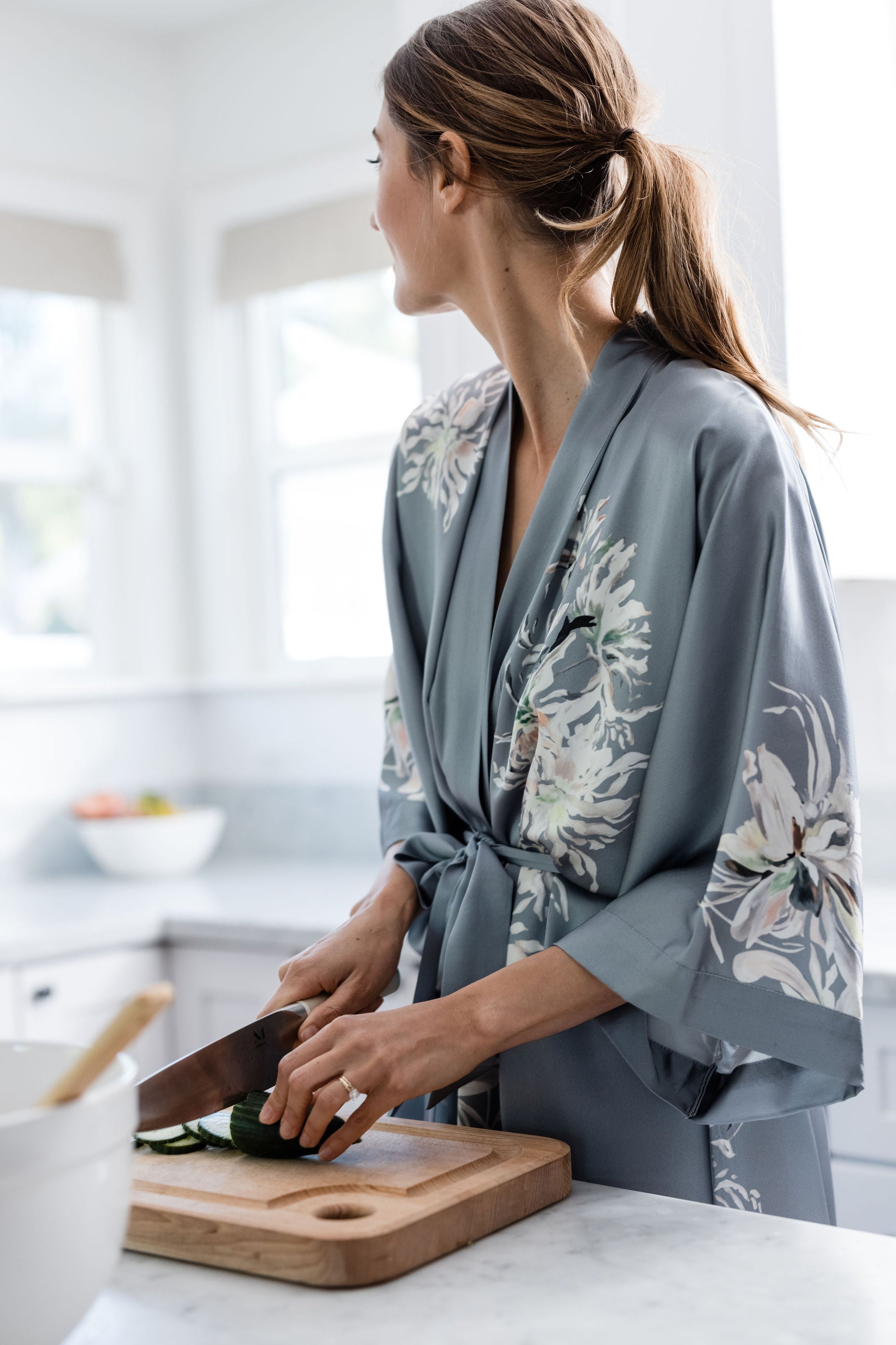 Washable Silk Yuri Kimono Robe