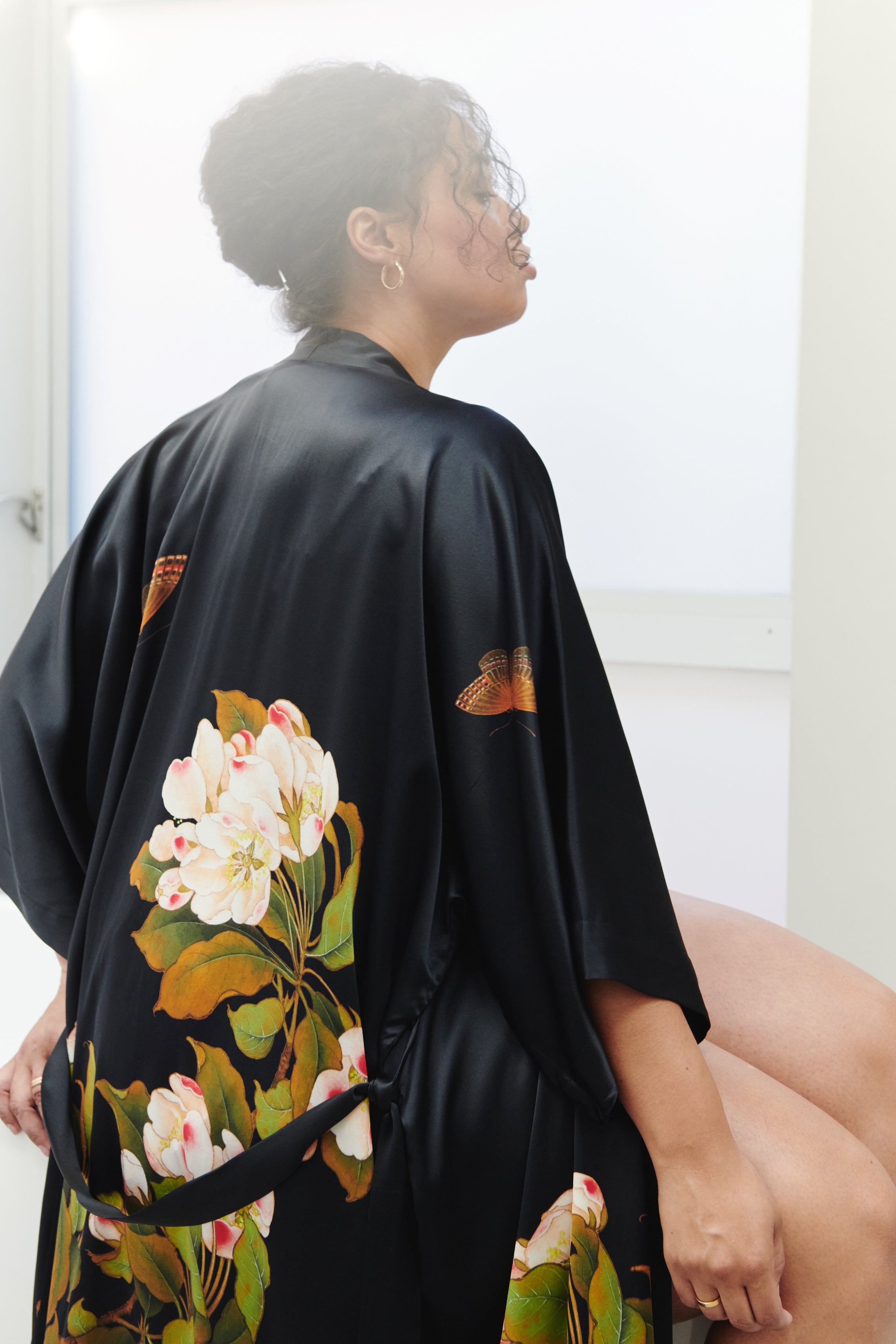 Peony & Butterfly Kimono Robe (Plus)