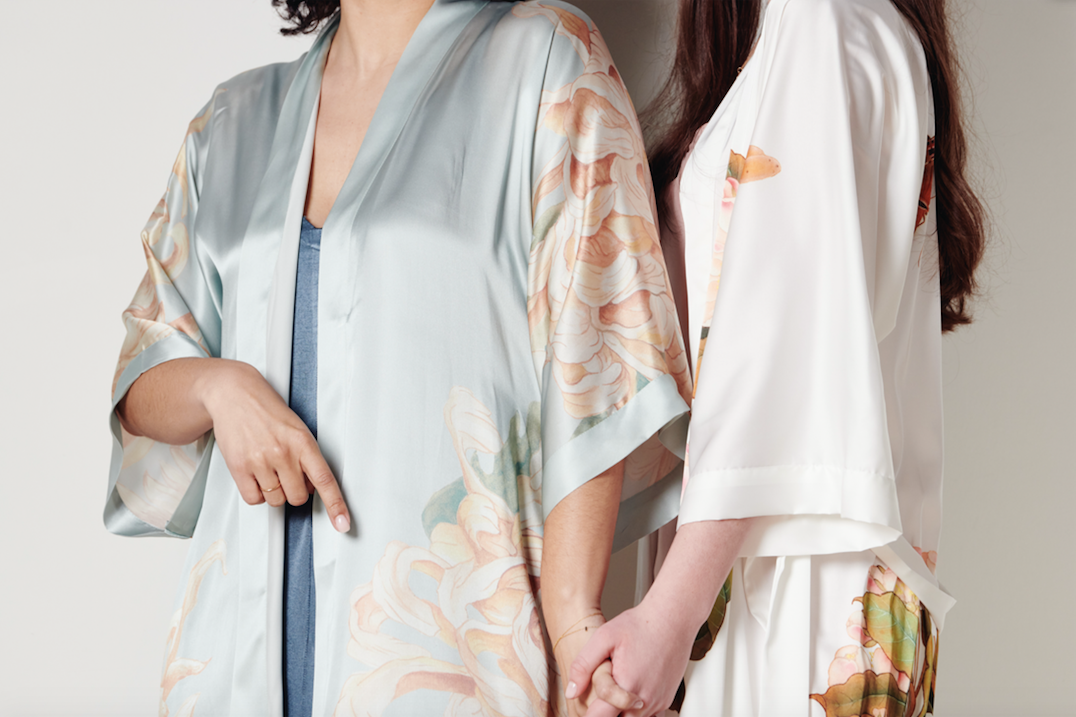 Silk Kiku Kimono Robe