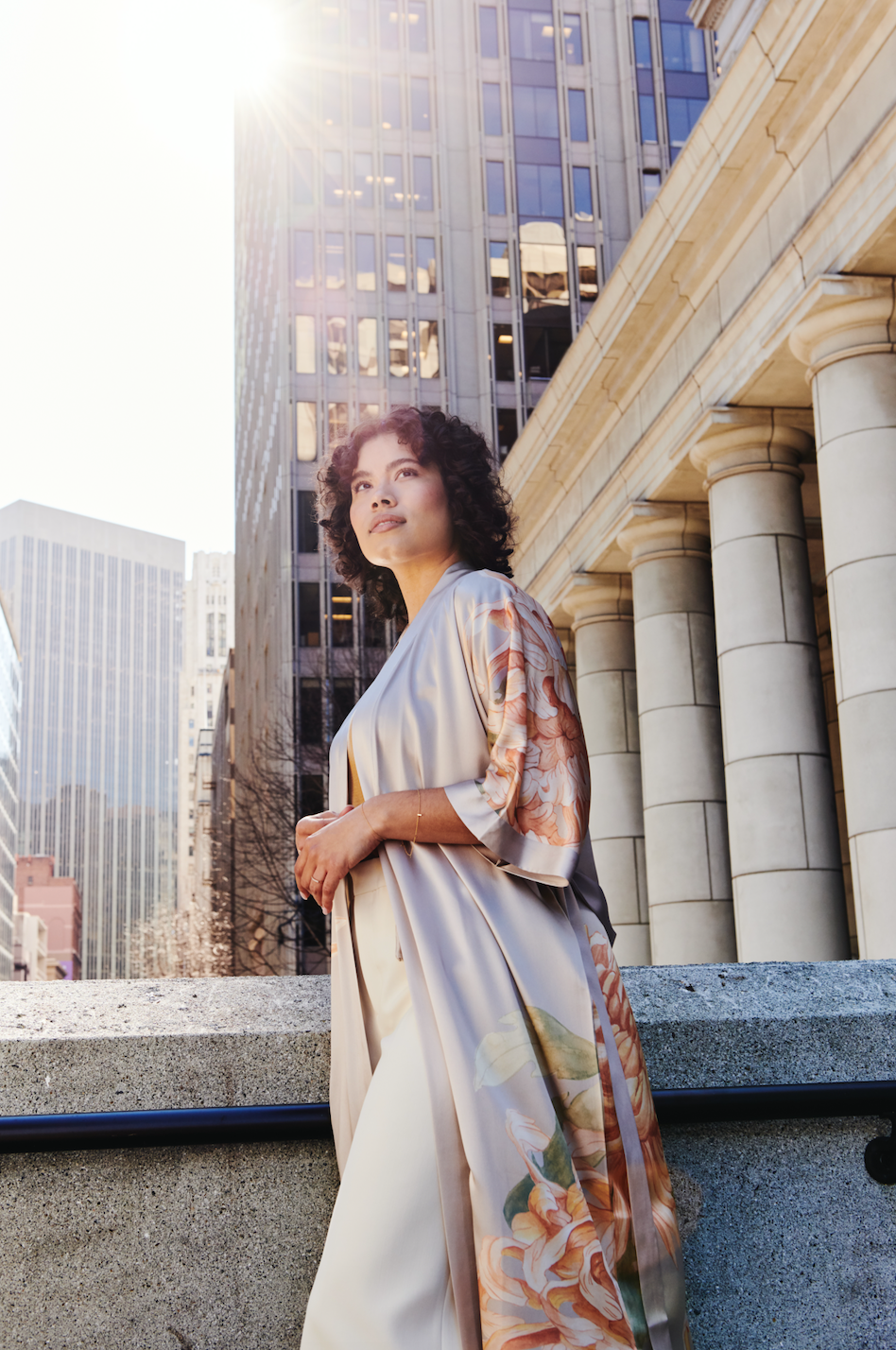 Washable Silk Kiku Kimono Robe