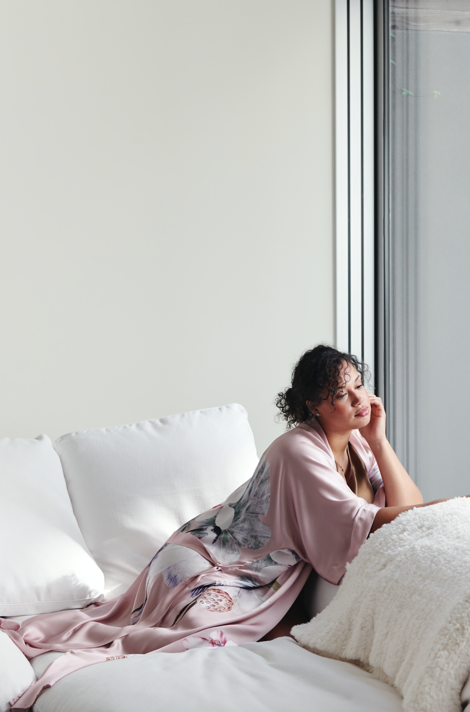 Plus Size Silk Kuren Kimono Robe