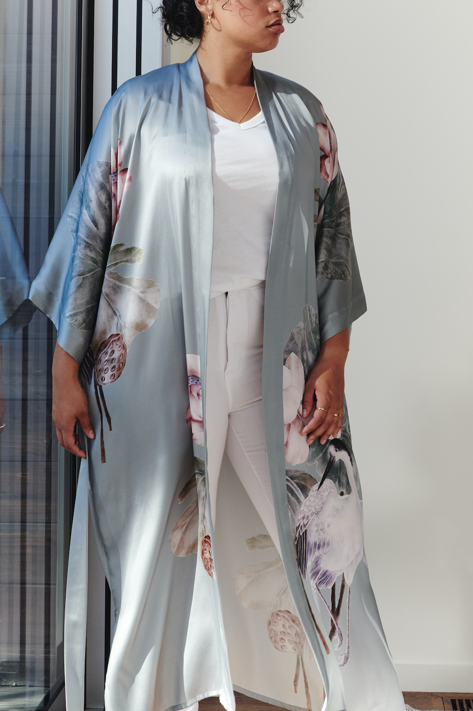 Plus Size Silk Kuren Kimono Robe