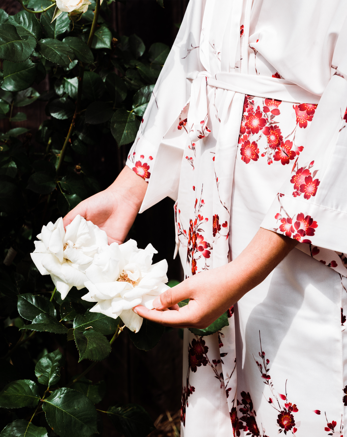 Cherry Blossom & Crane Kimono Robe