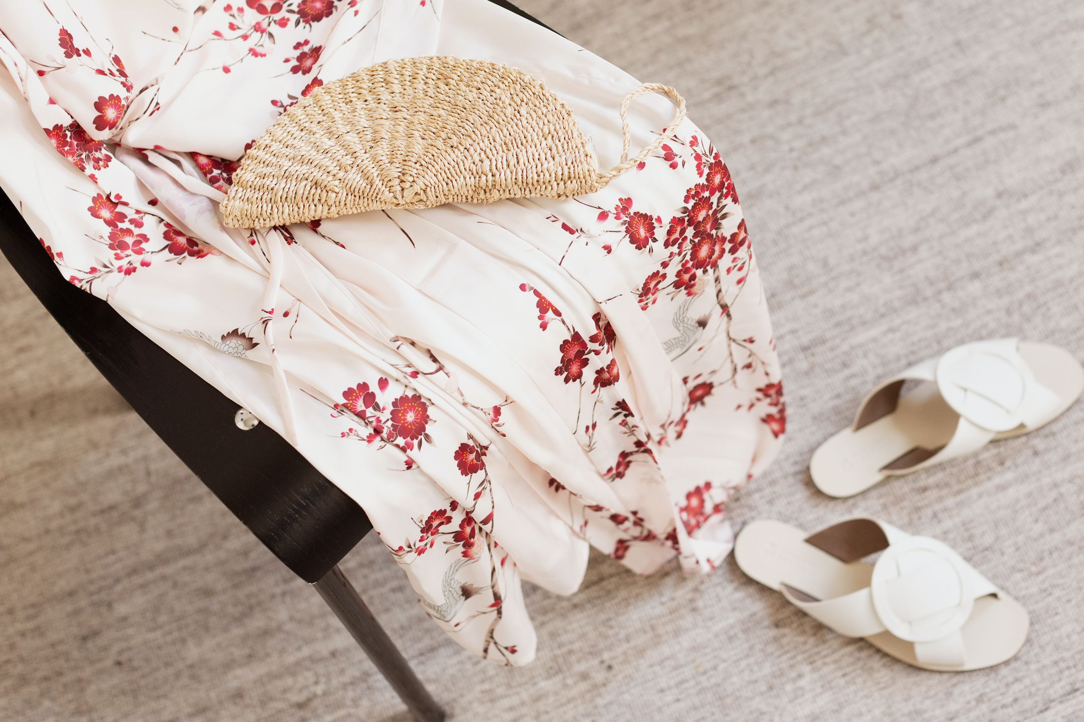 Cherry Blossom & Crane Kimono Robe