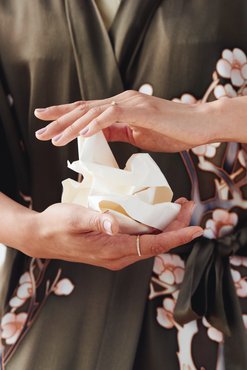 Handpainted Silk Cherry Blossom Kimono Robe