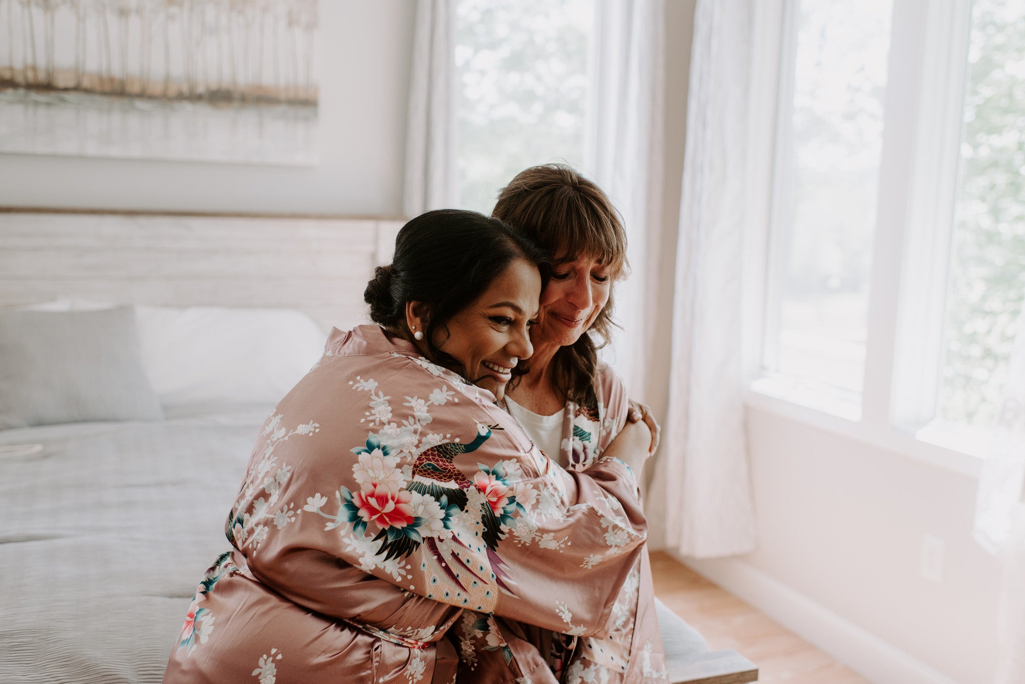 Plus Size Peacock & Blossoms Kimono Robe