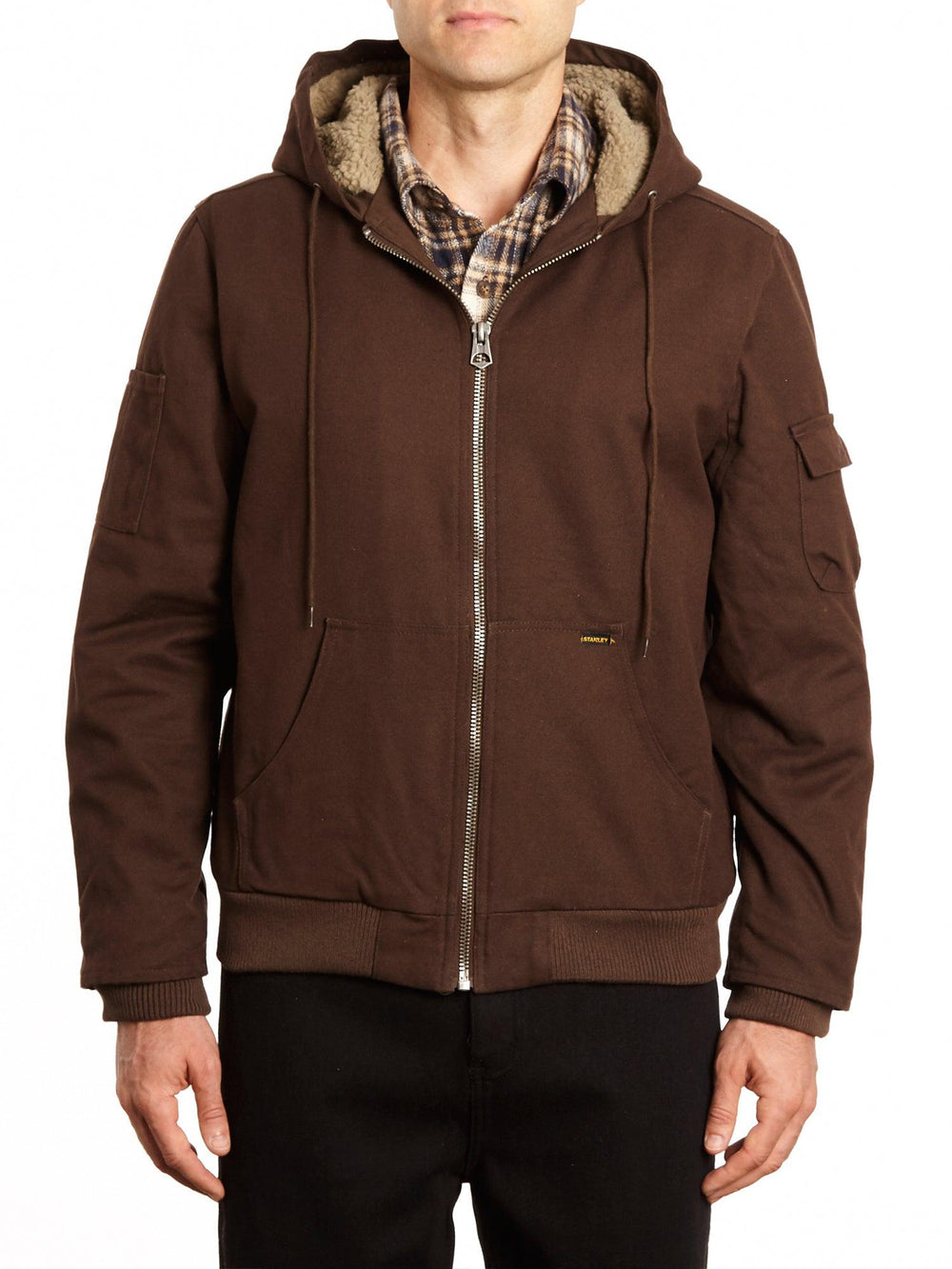 Hooded Canvas Jacket with Faux Sherpa Lining – Stanley Workwear