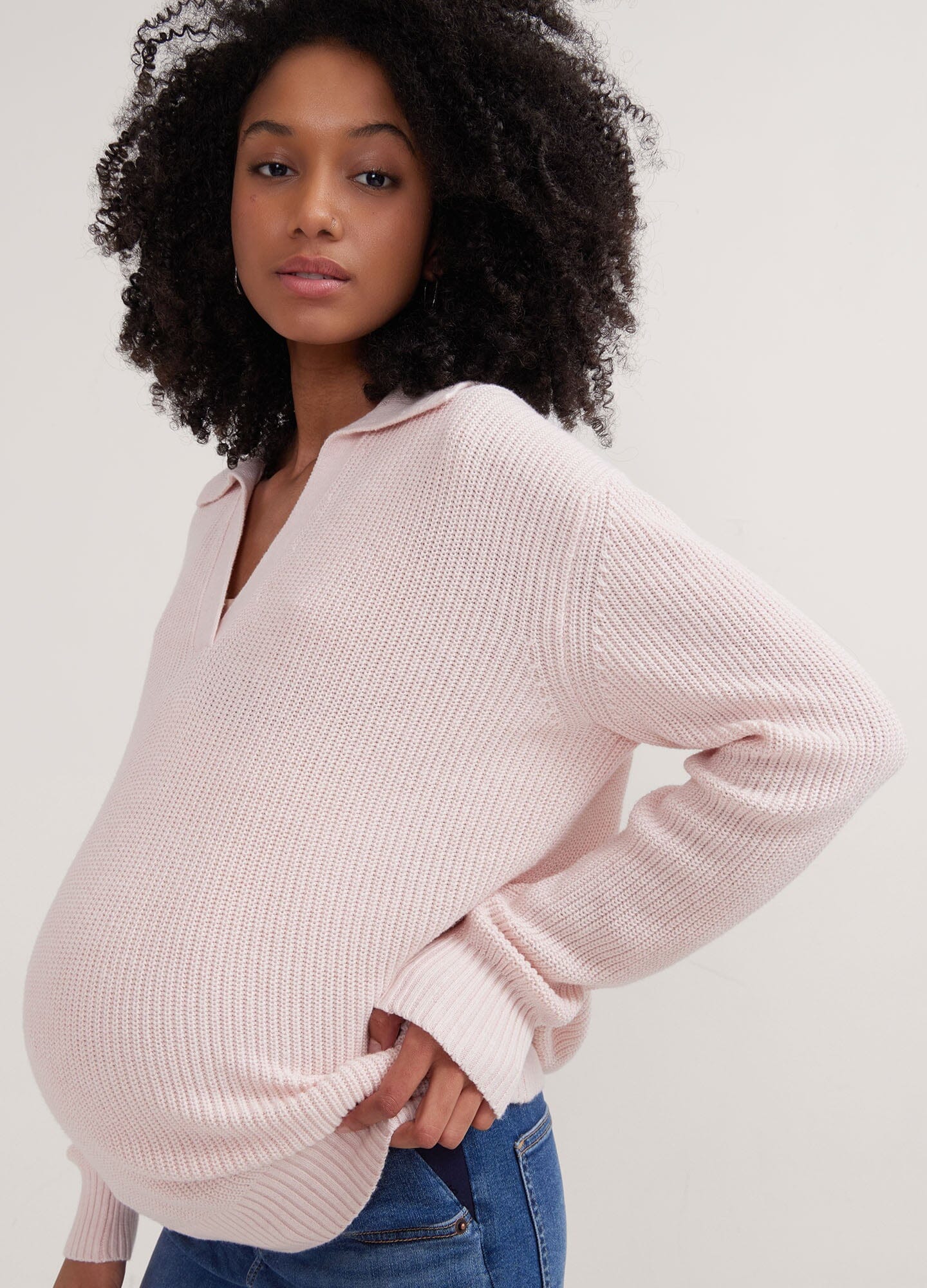 MAMA Before & After Maternity/nursing Sweater - Light pink - Ladies