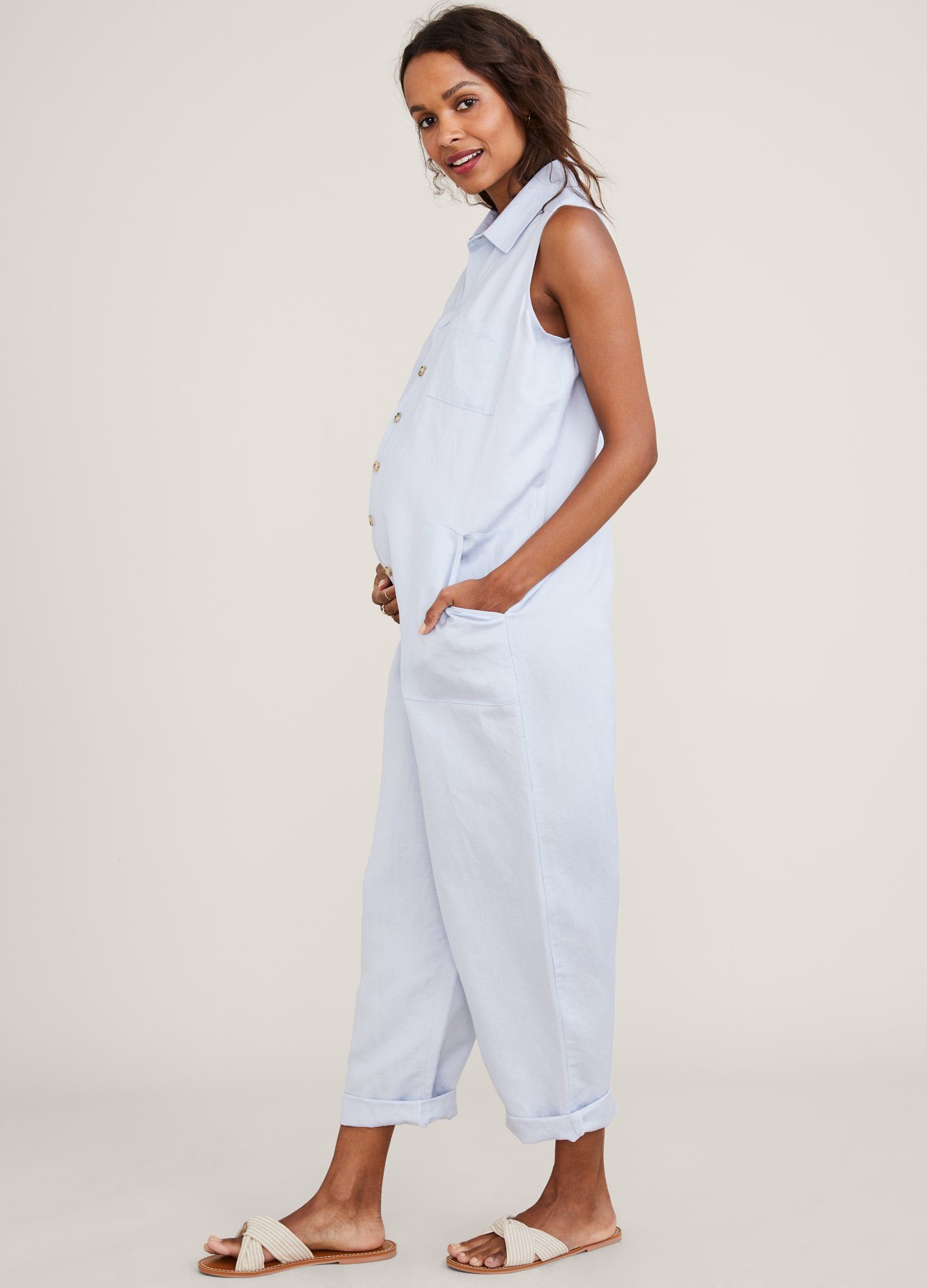 cotton maternity jumpsuit