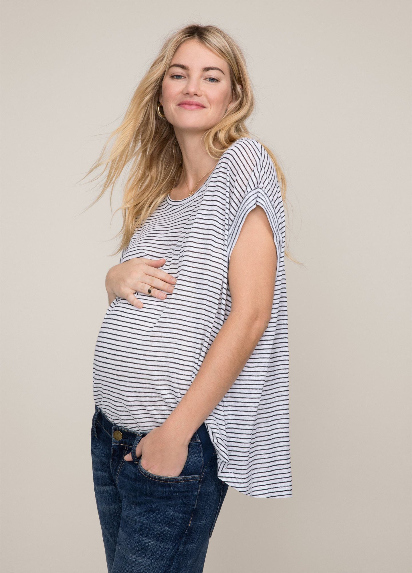 Linen Circle Tee - Flowy Maternity Top | HATCH Collection