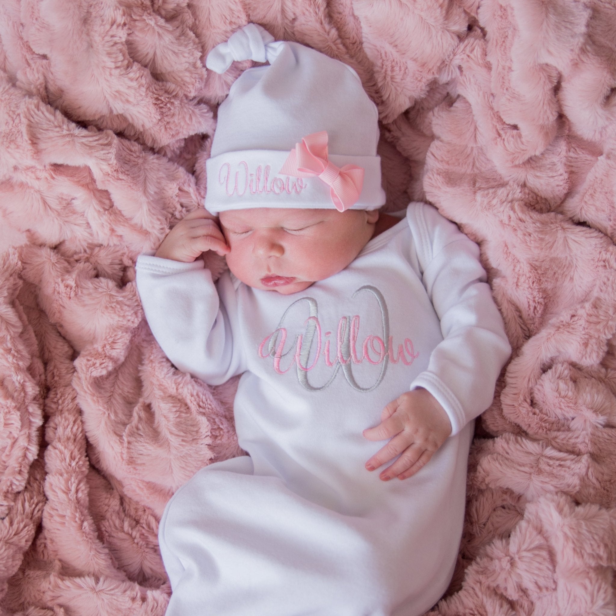 newborn gown and headband