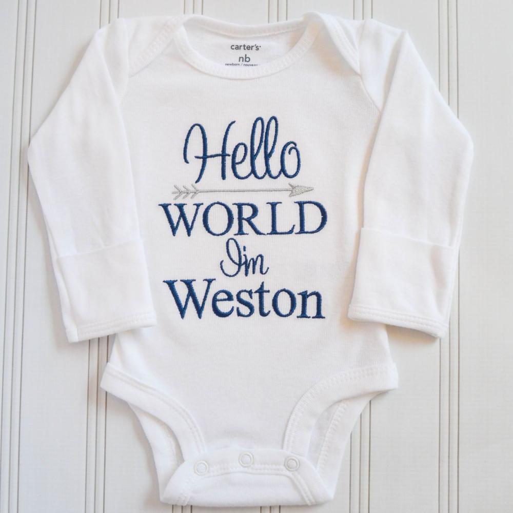 hello world newborn outfit