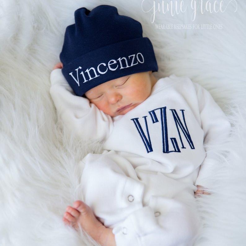 baby boy monogrammed coming home outfit