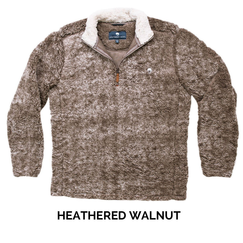 heathered sherpa pullover