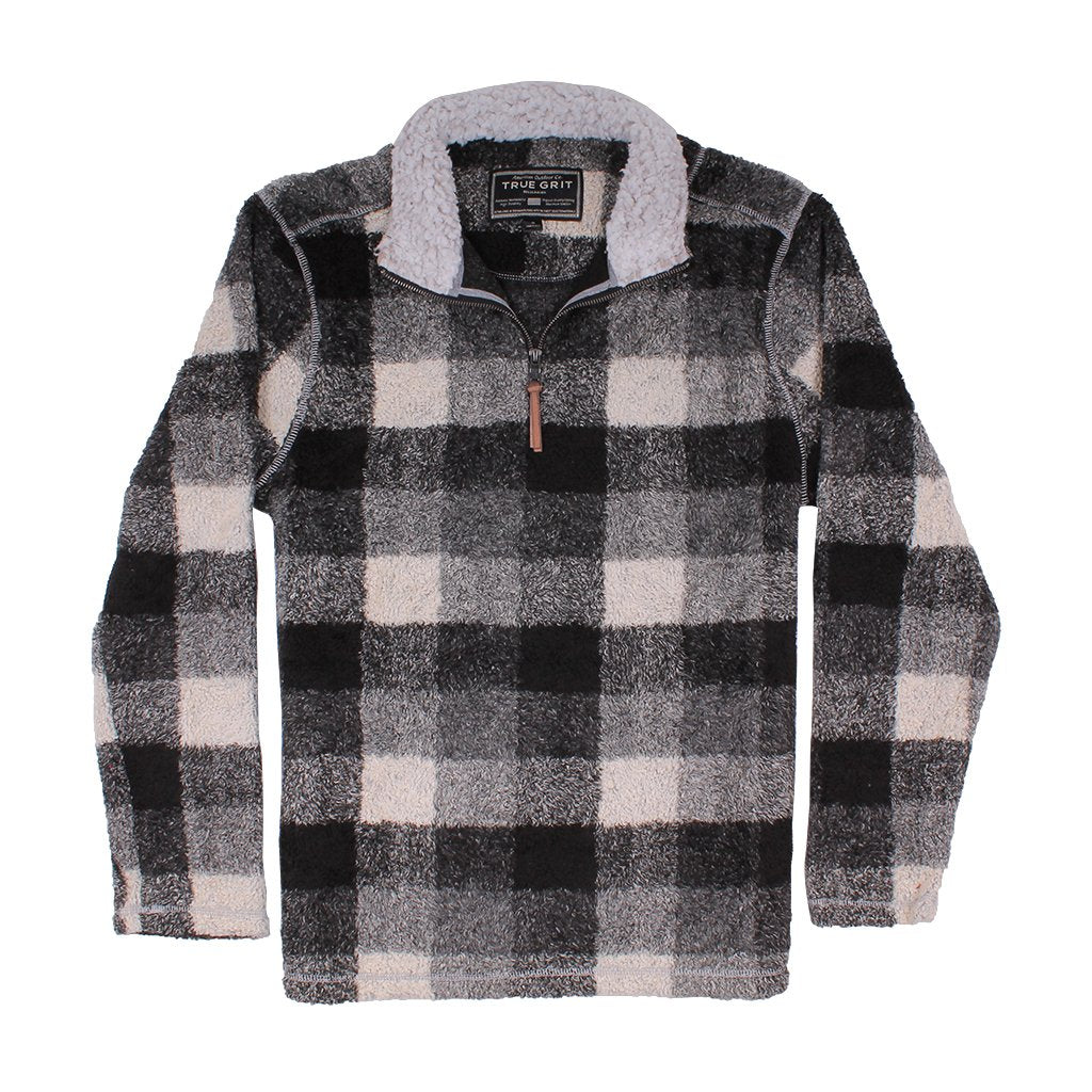 True Grit Melange Buffalo Plaid 1/4 Zip Pullover – The Sherpa Pullover ...