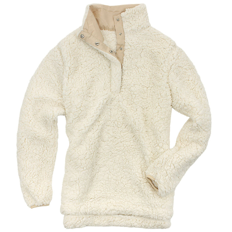 Everest Clothing Sherpa Snap Pullover in Ivory | Ultra-Fast Shipping ...