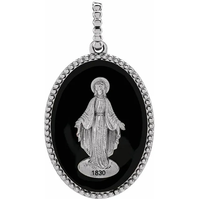 miraculous medal clipart black