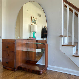 Vintage Deco Vanity Dresser With Full Length Mirror Rocket