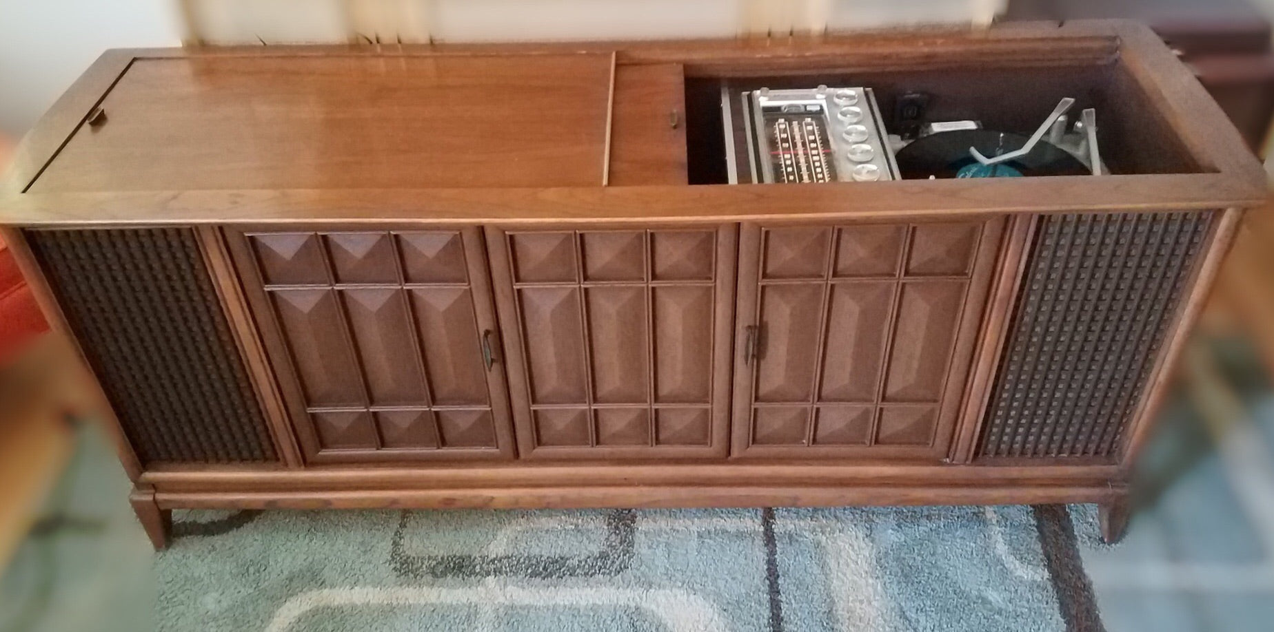 Mid Century Antique Record Player Cabinet