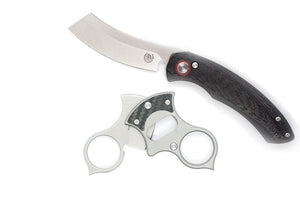 Hell Razor P Series Black Marbled Carbon Fiber Handle Black Stonewash – Red  Horse Knife Works