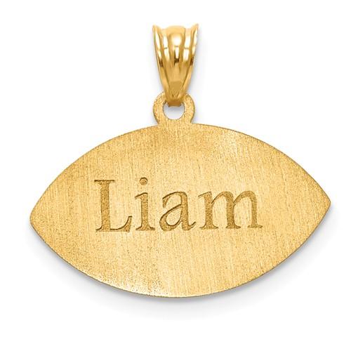 14k 10k Gold Sterling Silver Football Personalized Engraved Pendant ...