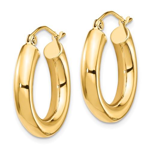 14k Yellow Gold Classic Round Hoop Earrings 20mm x 4mm – BringJoyCollection