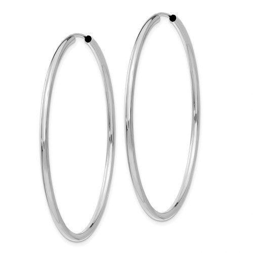 14k White Gold Round Endless Hoop Earrings 49mm x 2mm – BringJoyCollection