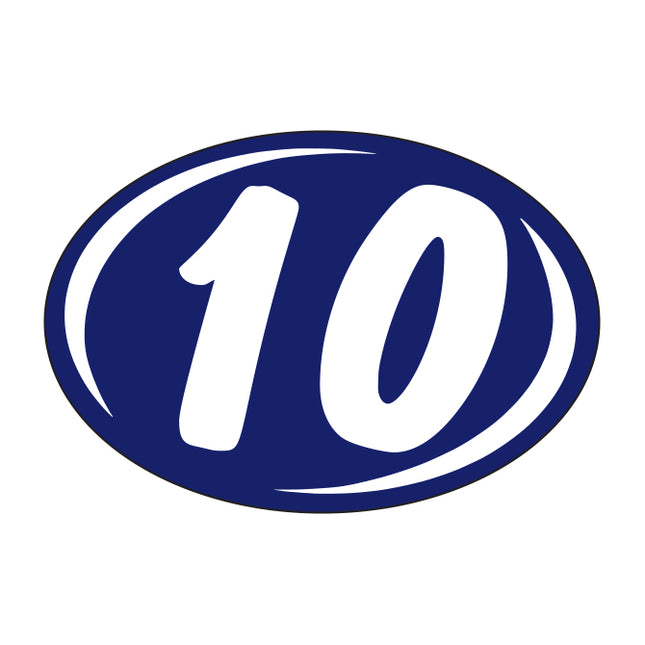 2-Digit Oval Car Year Stickers - Blue