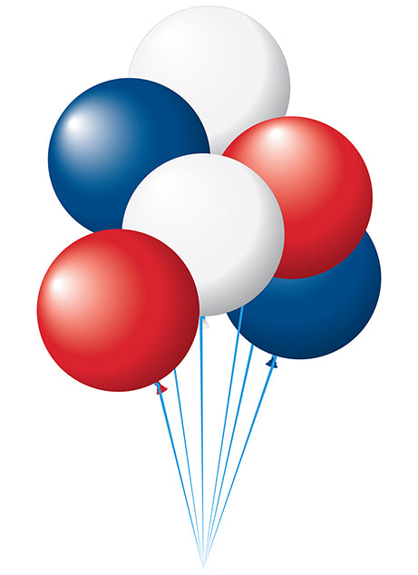 red white and blue balloon images clipart