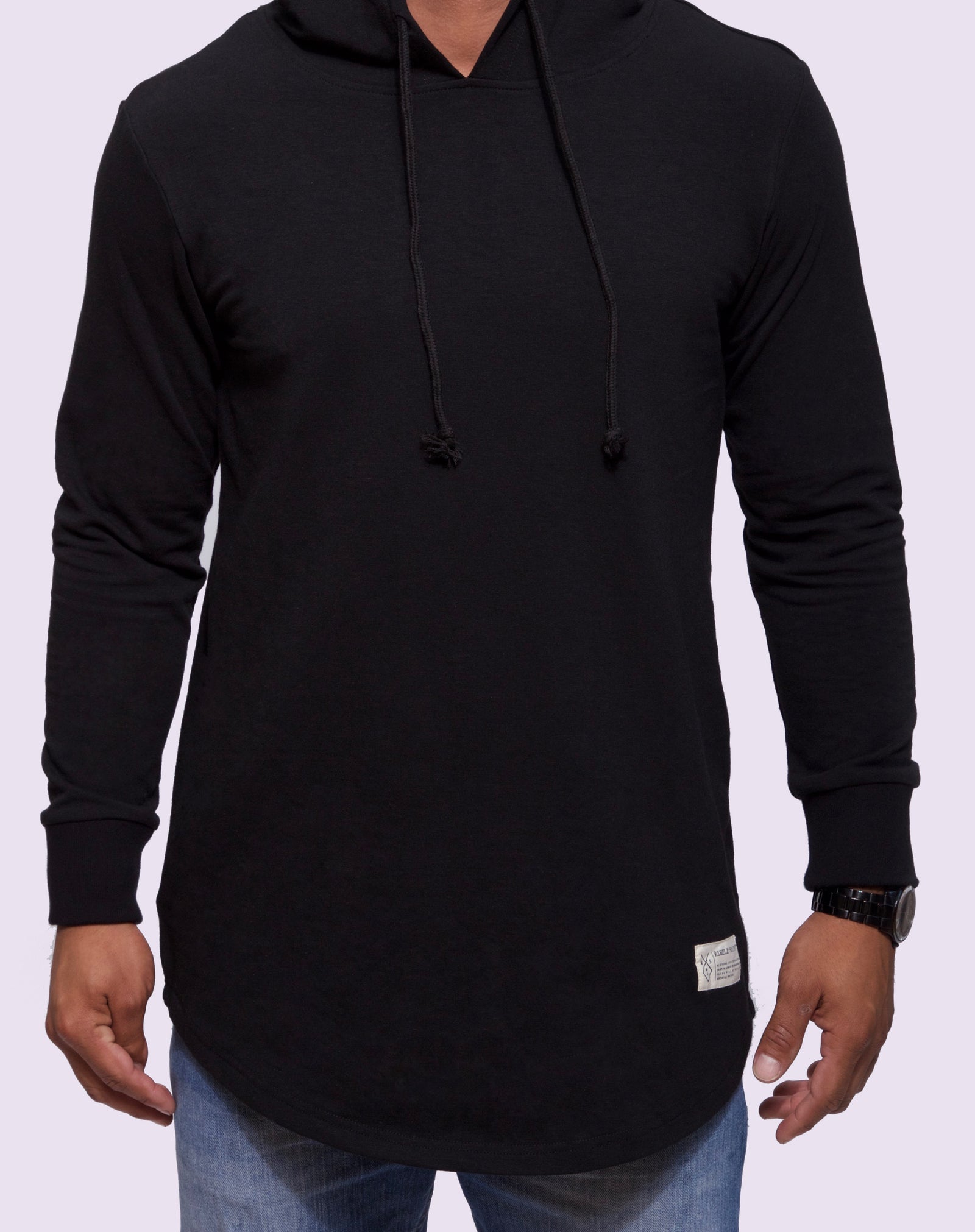 long black hoodie mens