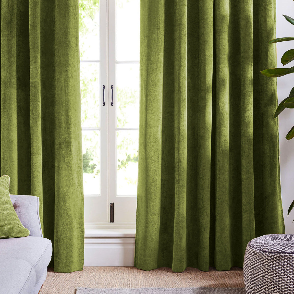 Louisiana Light Green Velvet Curtains Blackout Curtains Koikaa