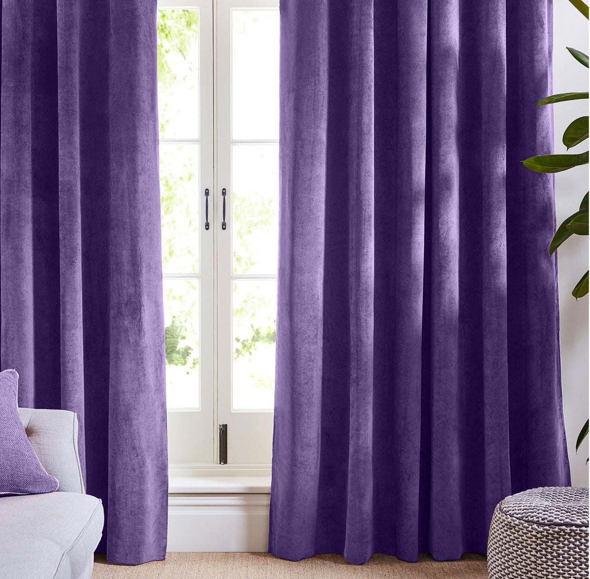 Louisiana Violet Velvet Curtains Blackout Curtains Koikaa