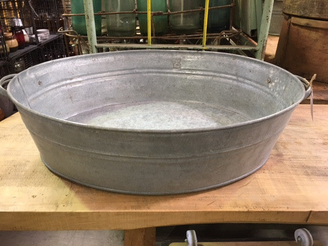 Vintage Industrial 40s Galvanized Wash Tub 1665