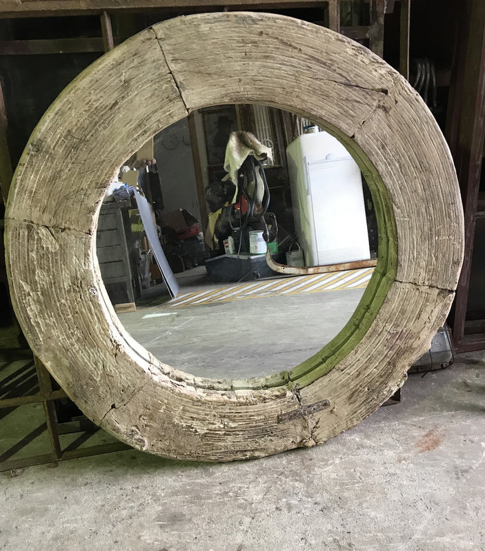 wagon wheel mirror