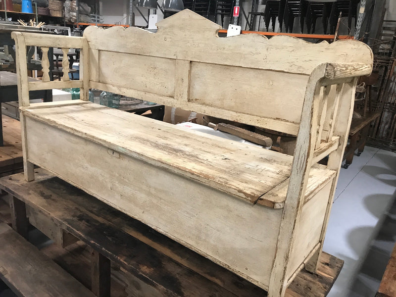 vintage industrial hungarian 1930s wooden kitchen bench